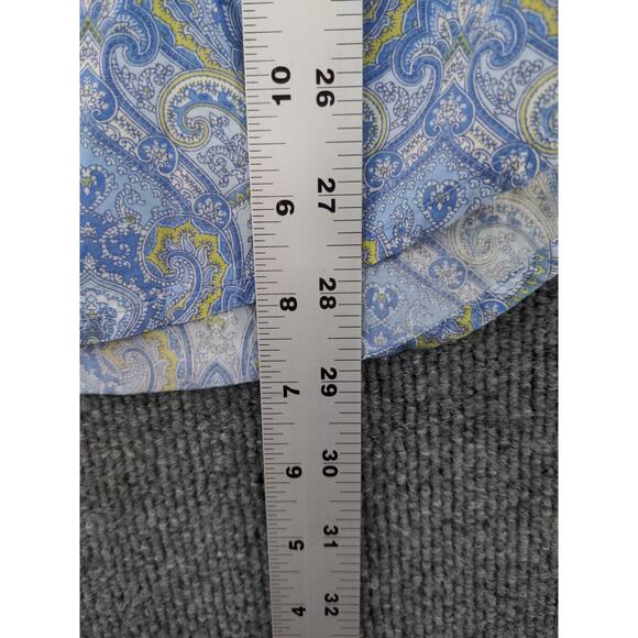 Robert Graham Mens Button Up Dress Shirt Size M Blue Paisley Print Silk Trim - Picture 5 of 13